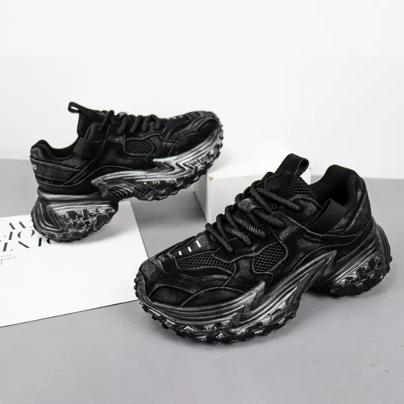 7081701时尚潮款男士老爹鞋2024秋季新品系带厚底男鞋批发