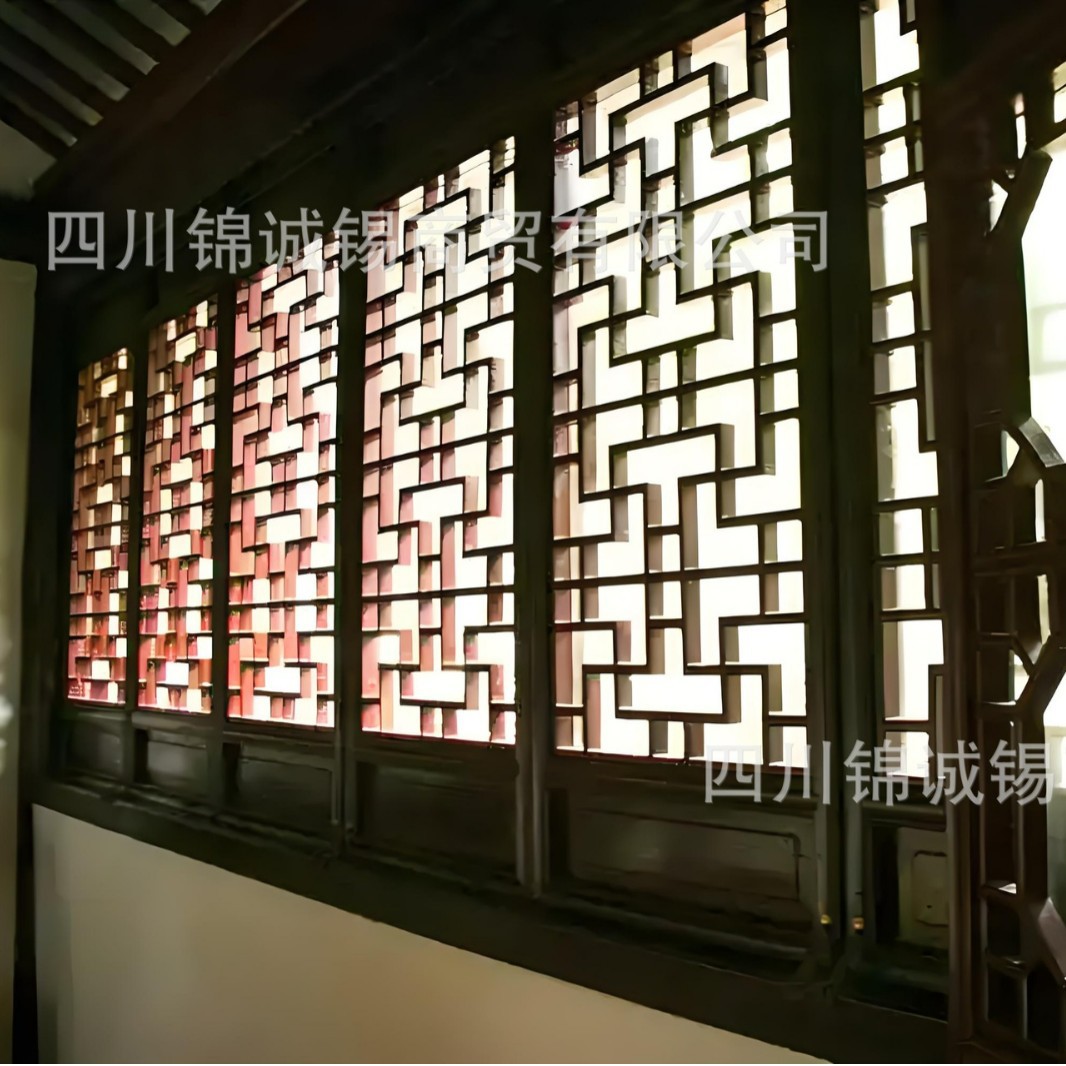 仿古门窗实木花格木头窗户花窗镂空客厅屏风隔断中式复古木质框架