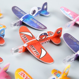 Cartoon hand throwing mini bubble small plane DIY puzzle children's educational toys kindergarten gift aviation model
