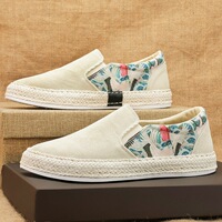 Wearing Lazy Bean Shoes with One Step, Men's Spring/Summer 2024 New Men's Shoes Trendy Cloth Shoes, Men's Casual Board Shoes