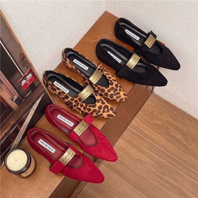 Французские одиночные туфли плоские туфли увеличены весной и летом 2025 года