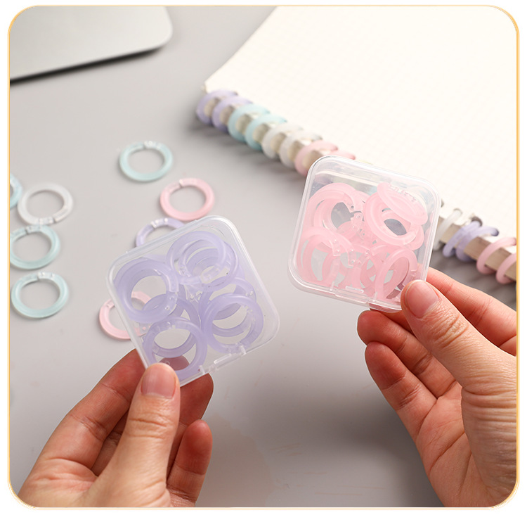 1 Set Solid Color Class Learning Plastic Casual File Retaining Ring display picture 1