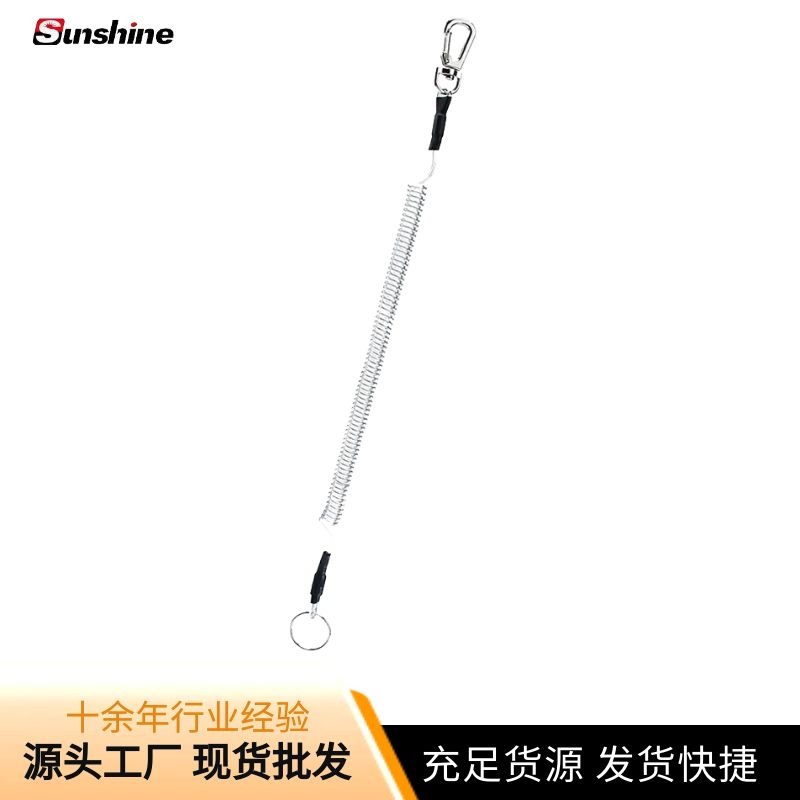 Venta al por mayor cuerda perdida alambre de acero anti-cuerda perdida cordón elástico de contracción automática con anillo de acero 304 multi-color opcional
