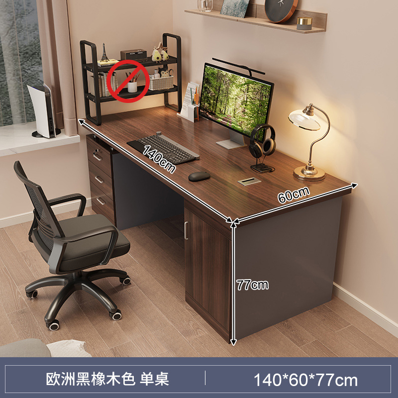 Mesa de escritorio, escritorio de computadora doméstica, escritorio moderno, escritorio de estudio simple, escritorio de estudio grande con estante de almacenamiento