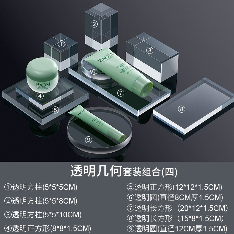 Acrílico transparente fotografía props venta al por mayor belleza decoración cosméticos fotografía joyería reloj tiro