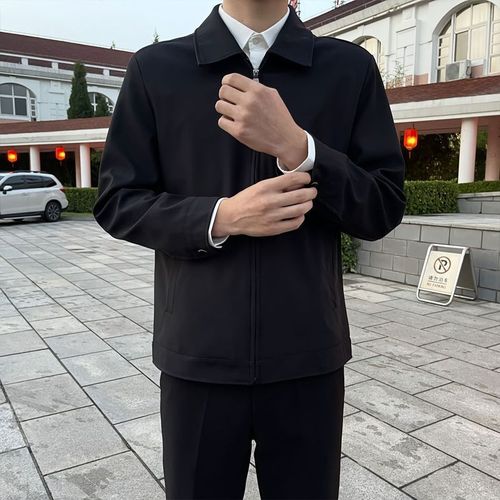 Admin Jacket for Men, Mid-Age Civil Servant, Clean Fit Outerwear, Male, Autumn/Winter, Mature and Steady Men's Clothing