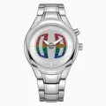 Round seconds display-silver white