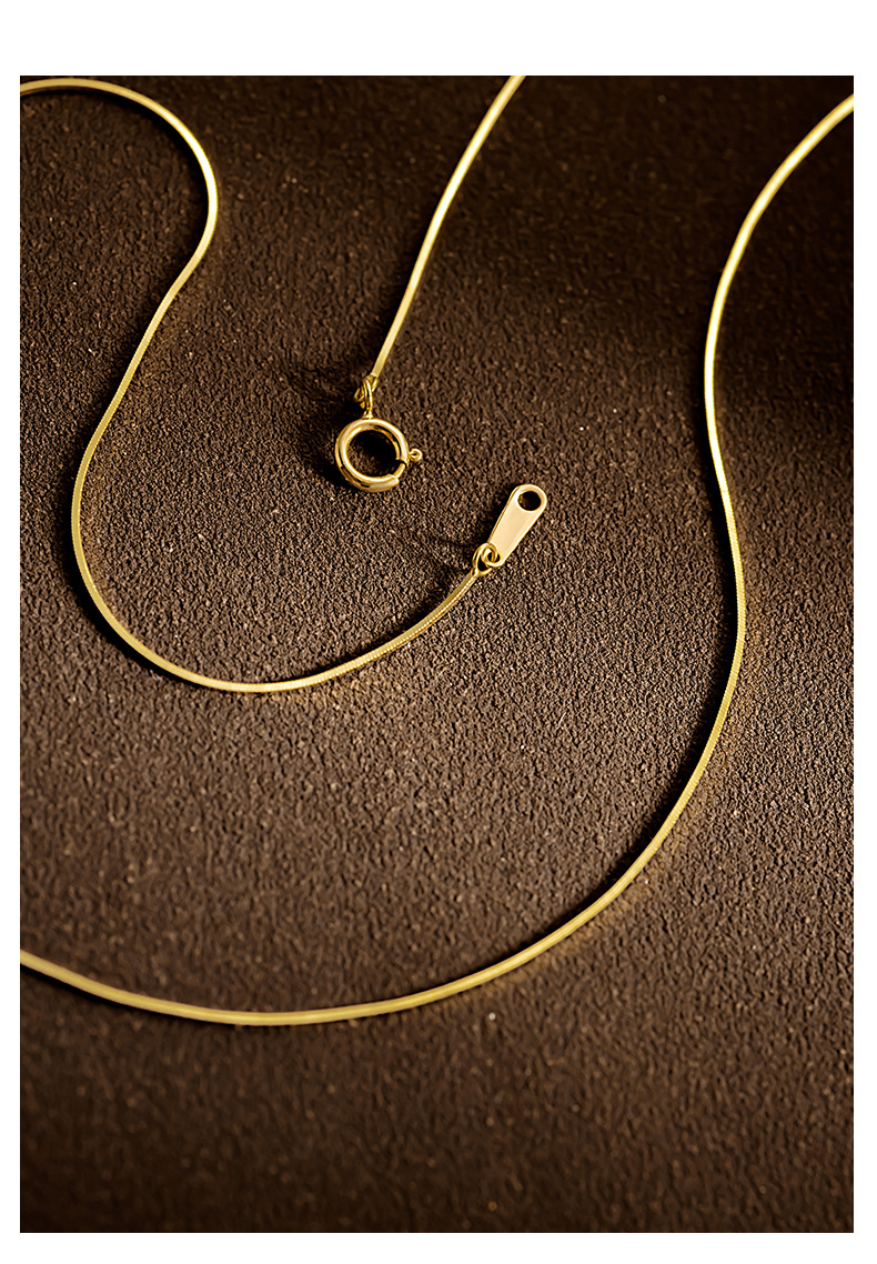 1 Piece Quantity Daily, Street Occasion 14K Pure Gold, 18K Pure Gold Material 14-days Customized 14K Pure Gold 18K Pure Gold 40cm 45cm 50cm Solid Color Snake Bones Chain Necklace