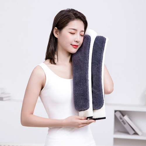 360-degree full circle imitation lamb velvet thickened knee pads imitation rex rabbit velvet warm leggings straps to prevent slipping