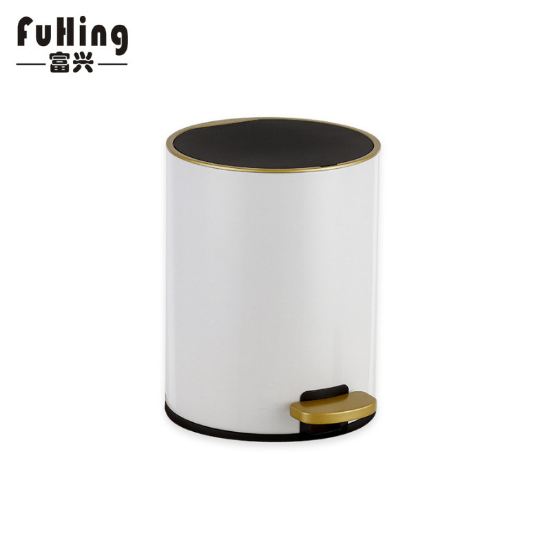 Popular recommendation Nordic White 8-liter round mute slow drop thickened pedal household bathroom simple trash can