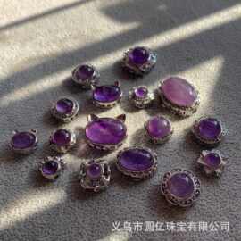 水晶紫水晶魔盒配饰散珠手链项链吊坠手工diy饰品配件魔盒吊坠