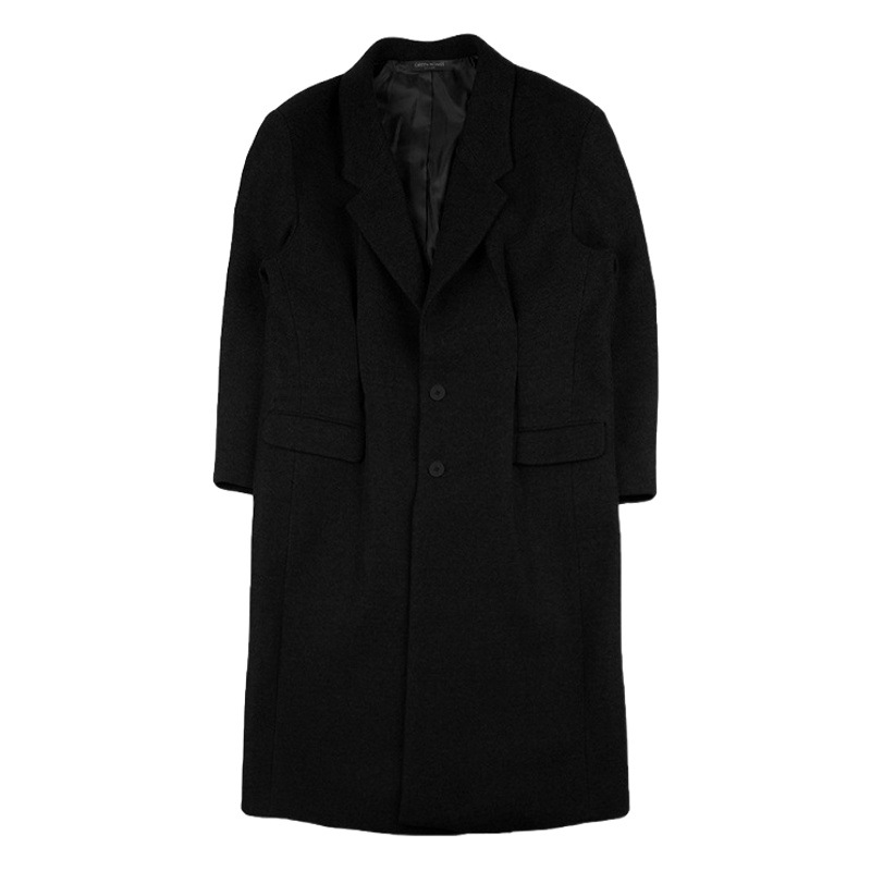 ASCLO otoño e invierno engrosado abrigo de lana ultra-largo de los hombres de estilo coreano de moda suelta más tamaño abrigo de lana de alta calidad textura