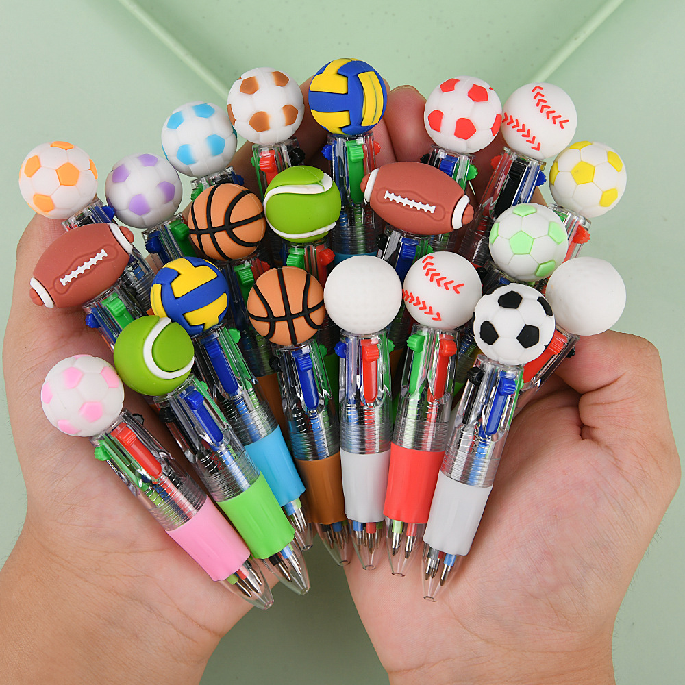 Transfronterizos para lindos bolígrafos de fútbol, baloncesto, rugby, dibujos animados multicolores mini bolígrafos cortos