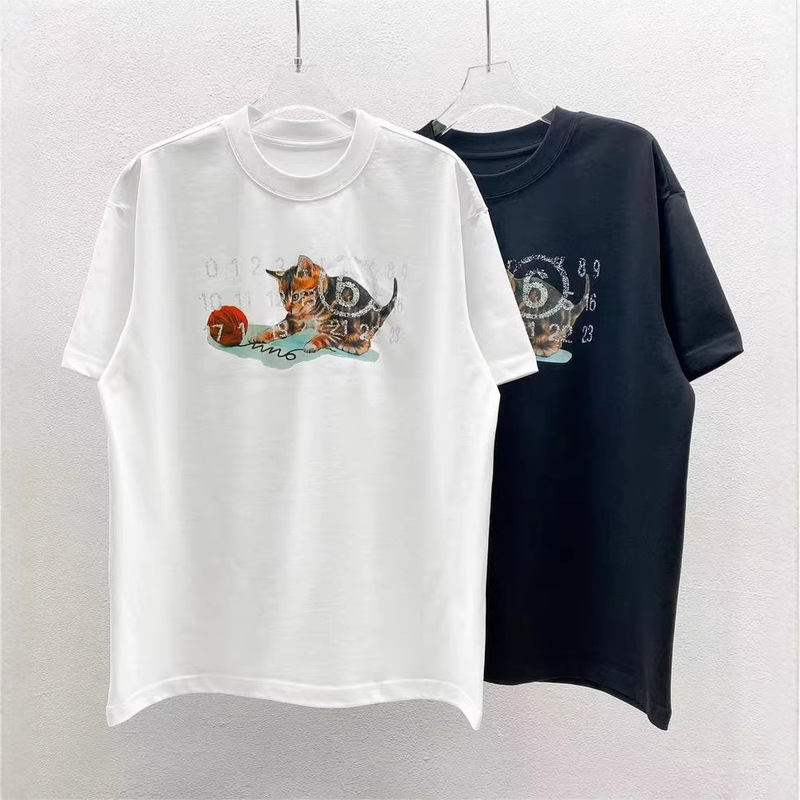 2026 Margiela Margiela Unisex Heavy Cotton T-Shirt Combed Cotton Summer Versatile Casual Short-Sleeve
