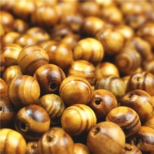 DIY串珠松木珠圆珠上油原木窗帘家居饰品配件汽车坐垫门帘捕梦网