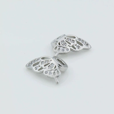 14K Gold-Plated Color-Preserving Butterfly Wings Zərgərlik ara hissələri - platinum-butterflies-pair