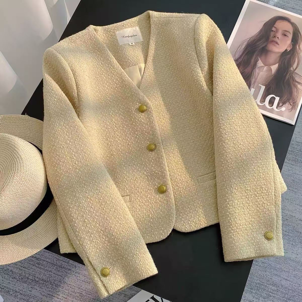 French-Style Tweed Elegant Socialite Chanel-Style Jacket 2025 Spring and Autumn New High-End Petite Short Coat