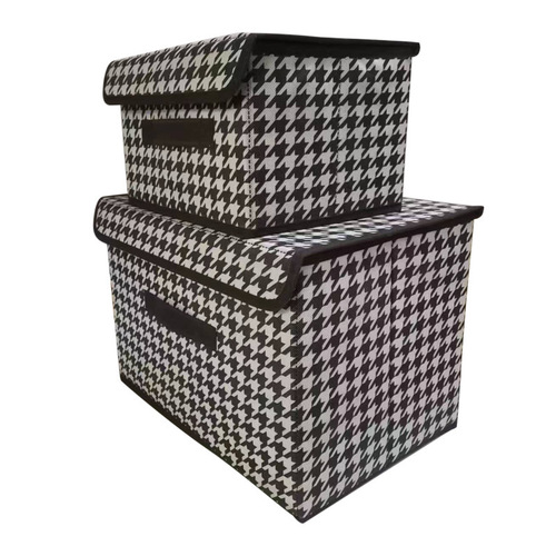 New non-woven houndstooth storage box, home storage artifact, clothes and sundries, bedroom storage box, dust-proof finishing