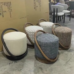 ソフトバッグのベランダのレジャーチェアの純粋な手編みの手すりの藤の椅子の北欧の復古の木の藤は食事の椅子の家庭用レストランを編みます。