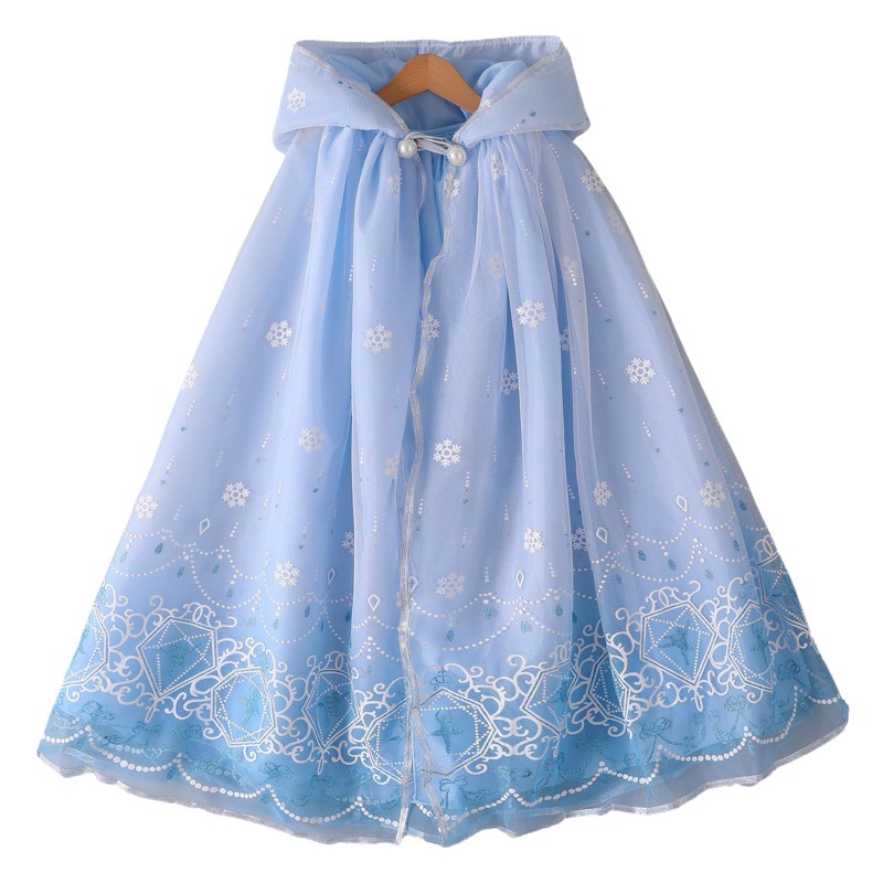 2026 Cross-Border Children's Clothing Amazon Ebay Elsa Cape Christmas Cape Girls Sequined Mesh Thin Cape Summer