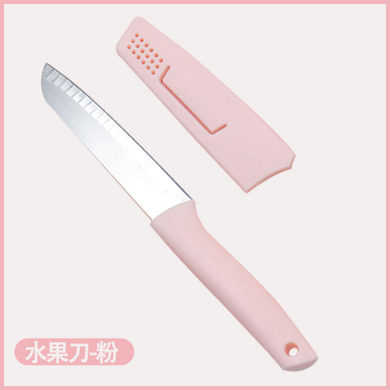 베어 핑크-과일 칼-칼 커버 포함