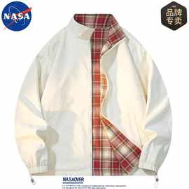 NASAOVER品牌秋季新款青春双面穿外套百搭潮牌休闲夹克男立领外套