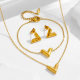 European and American new jewelry stainless steel V female necklace does not fade gold bracelet earrings ladies suit t home light luxury