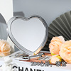 Square round silver handheld dressing table, folding double-sided mirror