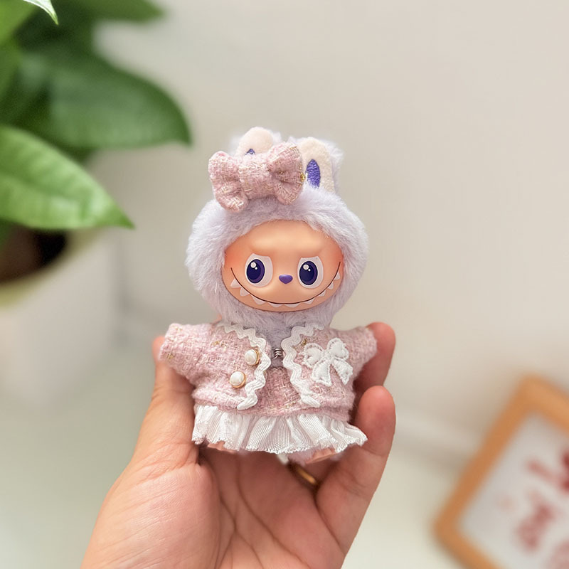 迷你版4.0LABUBU搪胶脸毛绒盲盒玩偶衣服圣诞套装小鼻嘎心底密码|undefined