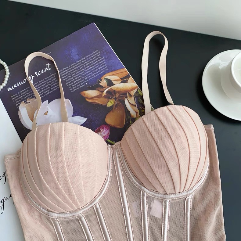 Top camisole senza spalline con stecche e coppe imbottite_voghion.com