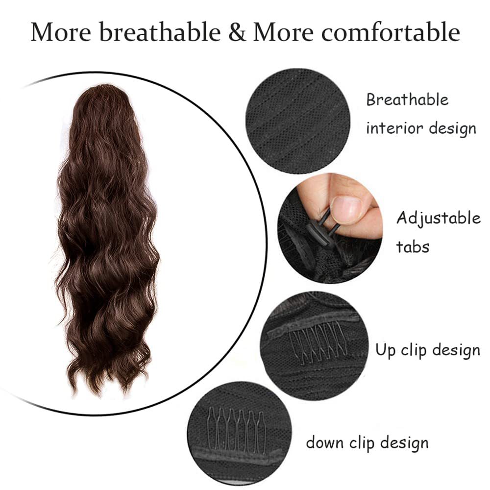 Extension per capelli e parrucche Parrucca da donna con capelli lunghi e ricci Parrucca da donna con coulisse Extension per capelli Coda di cavallo Parrucca in fibra chimica con onde grandi Pezzo di coda di cavallo_voghion.com