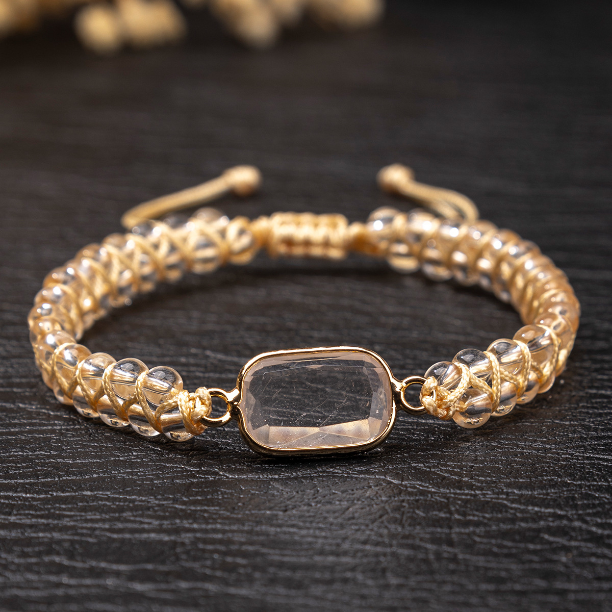 화이트 크리스탈 스퀘어 팔찌