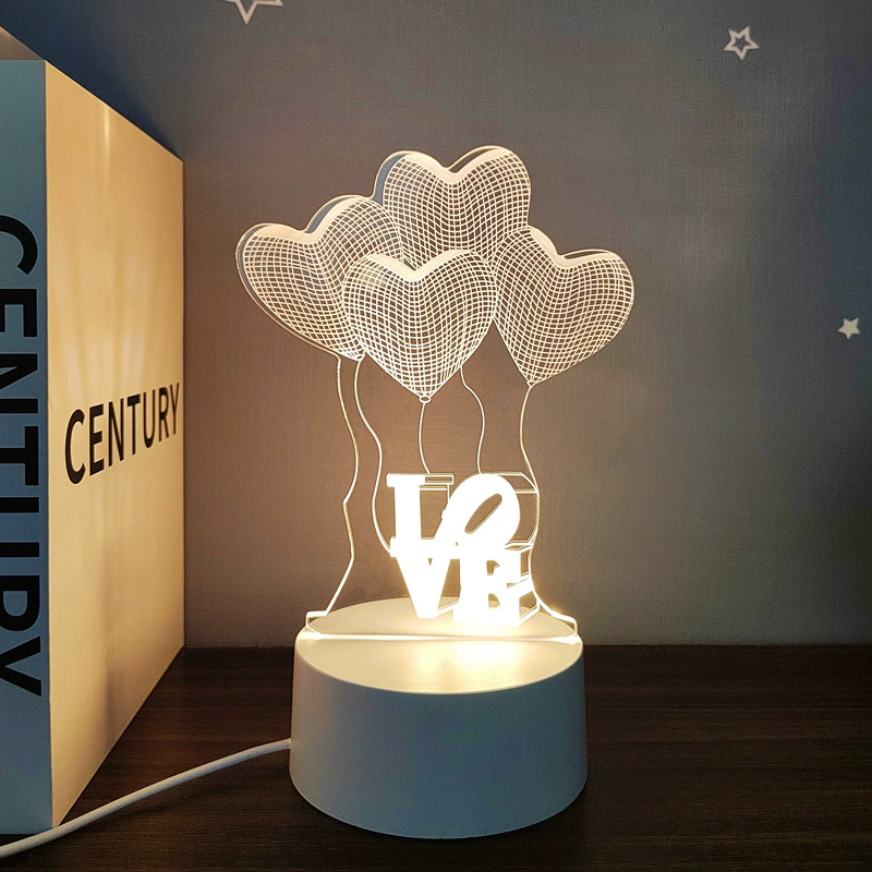 Creative three dimensional night light for bedroom, LED lantern for bed, energy-saving lamp, wholesale, 3D, eyes protection