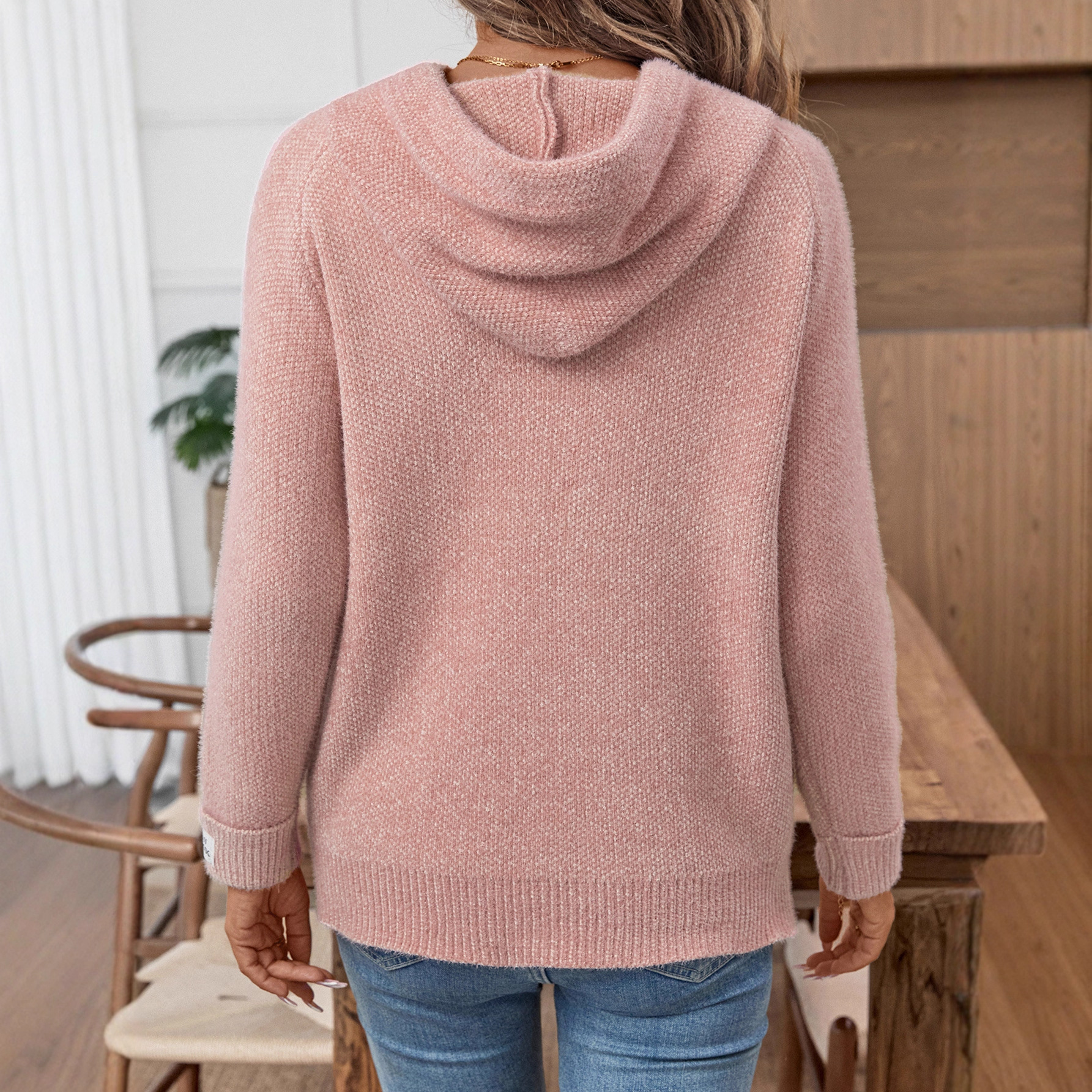 Sweat à capuche oversize confortable pour femme, pull en tissu doux effet polaire, style streetwear décontracté (rose, vert, bleu, violet, gris clair)_voghion.com