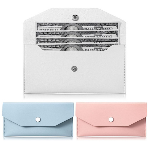 Cross-border same style loose-leaf budget envelope bag folder PU leather women's card holder cash wallet long coin purse