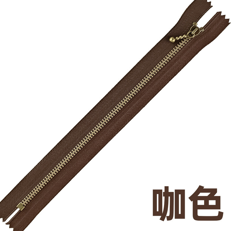 手作りバッグアクセサリー DIY バッグショートジッパーマルチカラーカラークローズドテールストリップ卸売 No.3 メタルブロンズジッパー|undefined
