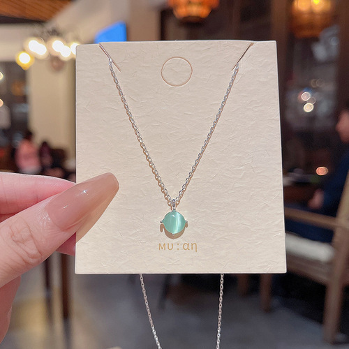 Love Necklace Women's Light Luxury Niche Micro-Inlaid Zircon Necklace Clavicle Chain Versatile Temperament Necklace Wholesale