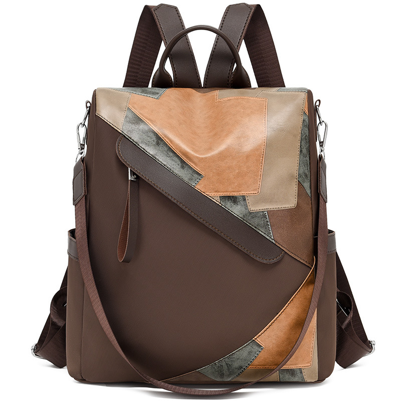 Bolsos para mujer 2024 nueva moda costura para mujer mochila simple y versátil mochila ligera antirrobo mochila escolar para estudiantes