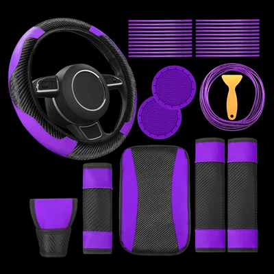 cover armrest box cushion shoulder – Steering wheel cover - purple-38cm