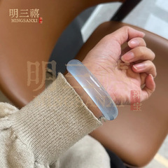 天然水泡翡翠氷氷同種氷種白月光氷浮花一龍翡翠ブレスレット翡翠ブレスレット珪岩翡翠