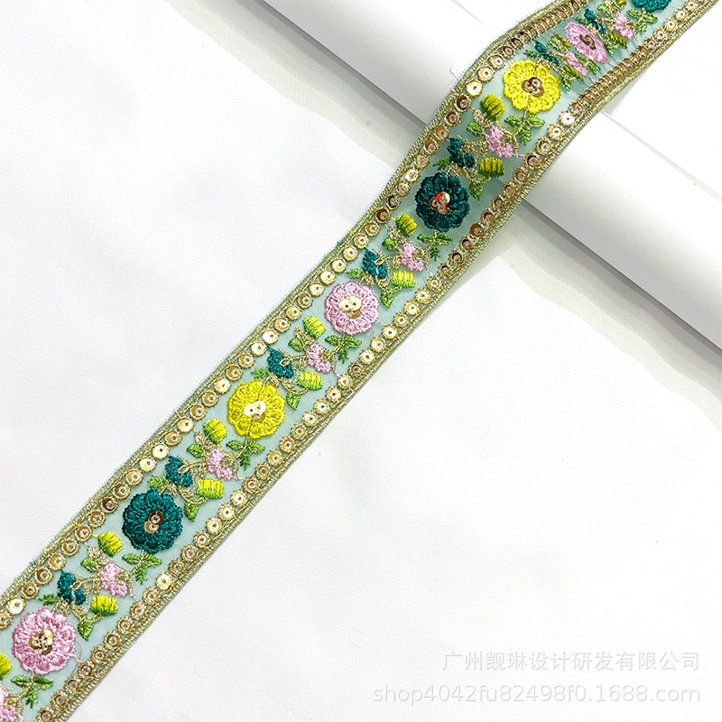 Accesorios de encaje de color de estilo étnico código de barras Hanfu accesorios de ropa código de barras de encaje spot al por mayor