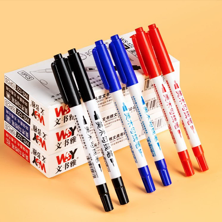 Высококачественный маркер большой емкости на водной основе маленький двуглавый маркер на водной основе художественный крючок-ручка маркер на водной основе