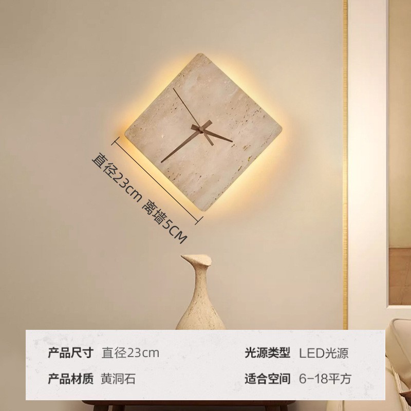 estilo japonés retro cabecera de cama agujero amarillo lámpara de pared de piedra silenciosa balcón sala de estar sofá TV pared de fondo escalera lámpara pasillo
