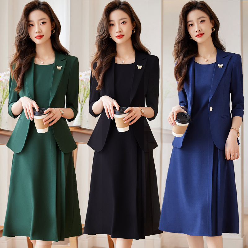 2024 New Fashion Women's Mid-Sleeve Professional Suit Dress Formal Suit Interview Sales Work Clothes 966 2024 New Fashion Women's Mid-Sleeve Professional Suit Dress Formal Suit Interview Sales Work Clothes 966