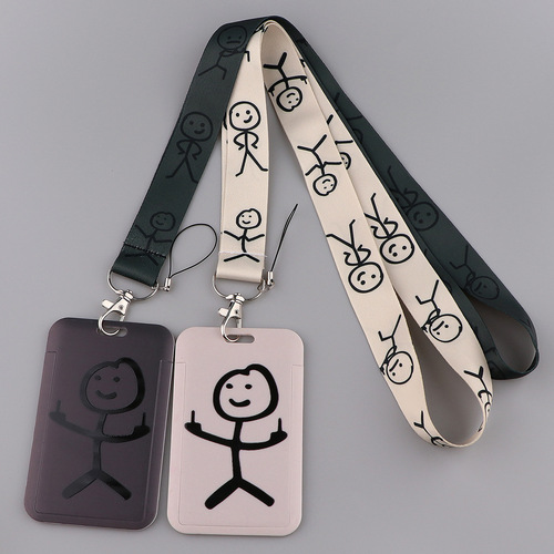 Stickman mobile phone rope card holder bus work card student card factory key access card holder