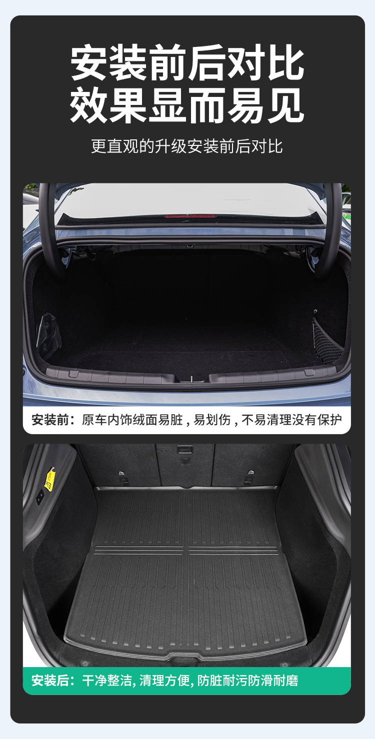 Suitable for 25 Models of Volkswagen Golf 8 Car Trunk Mats, Special Tpe Trunk Mats for Specific Vehicles, Anti-Dirt Mats