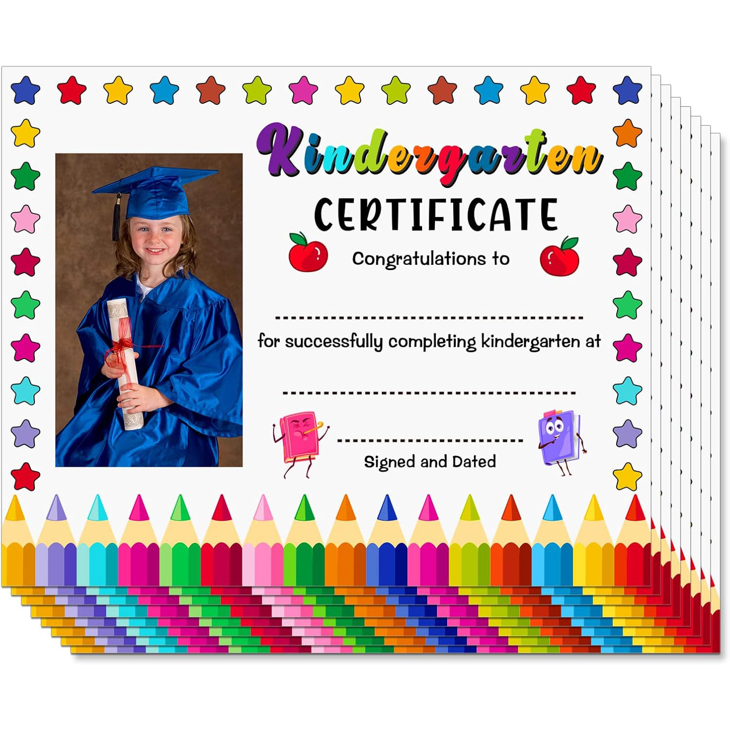 跨境热销幼儿园证书儿童学前班文凭幼儿园结业证书适用于学校送礼