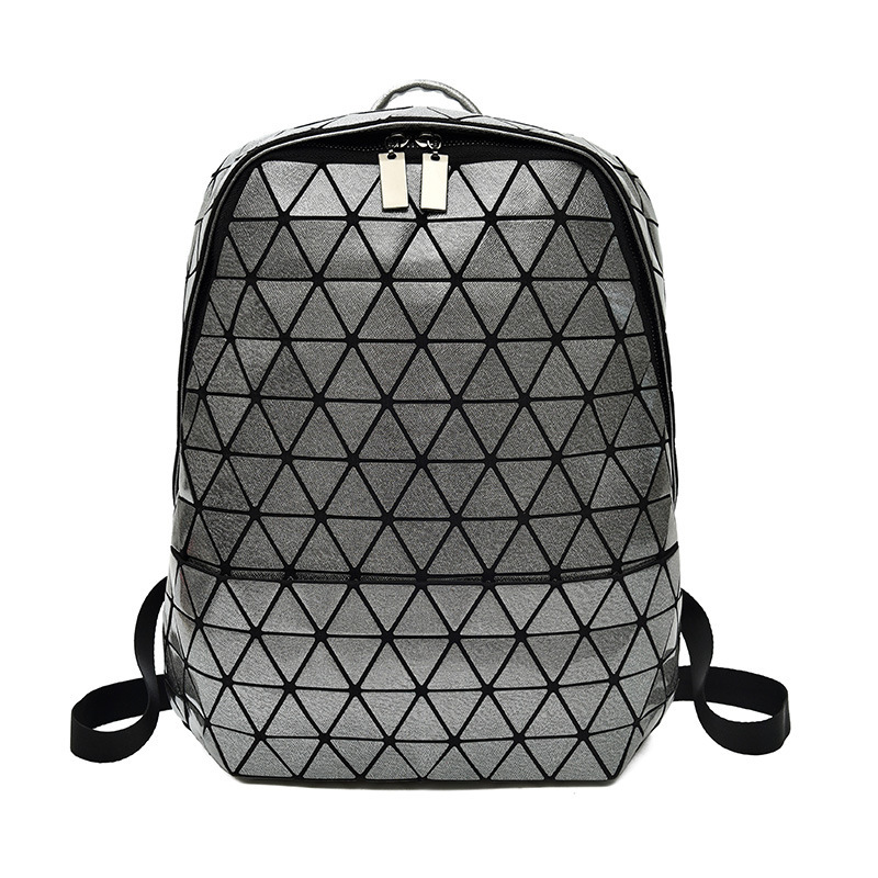 2024 Frühjahr Neue Geometrie Lingge Stoßdämpfende Große Kapazität Unisex PU Computer Rucksack_voghion.com
