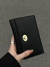 A 66312 Fashion Solid Color Lock Wallet ʱ�д�ɫǮ�� �羳��