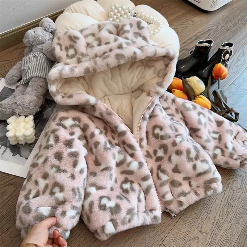 Для девочек 2025 осень-зима новый детский зимний хлопчатобумажный костюм